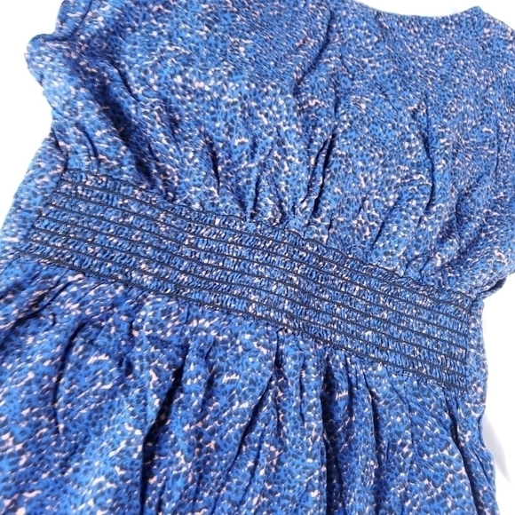 As U Wish Speckled Blue Sleeveless Mini Front Zip Dress - Picture 7 of 8
